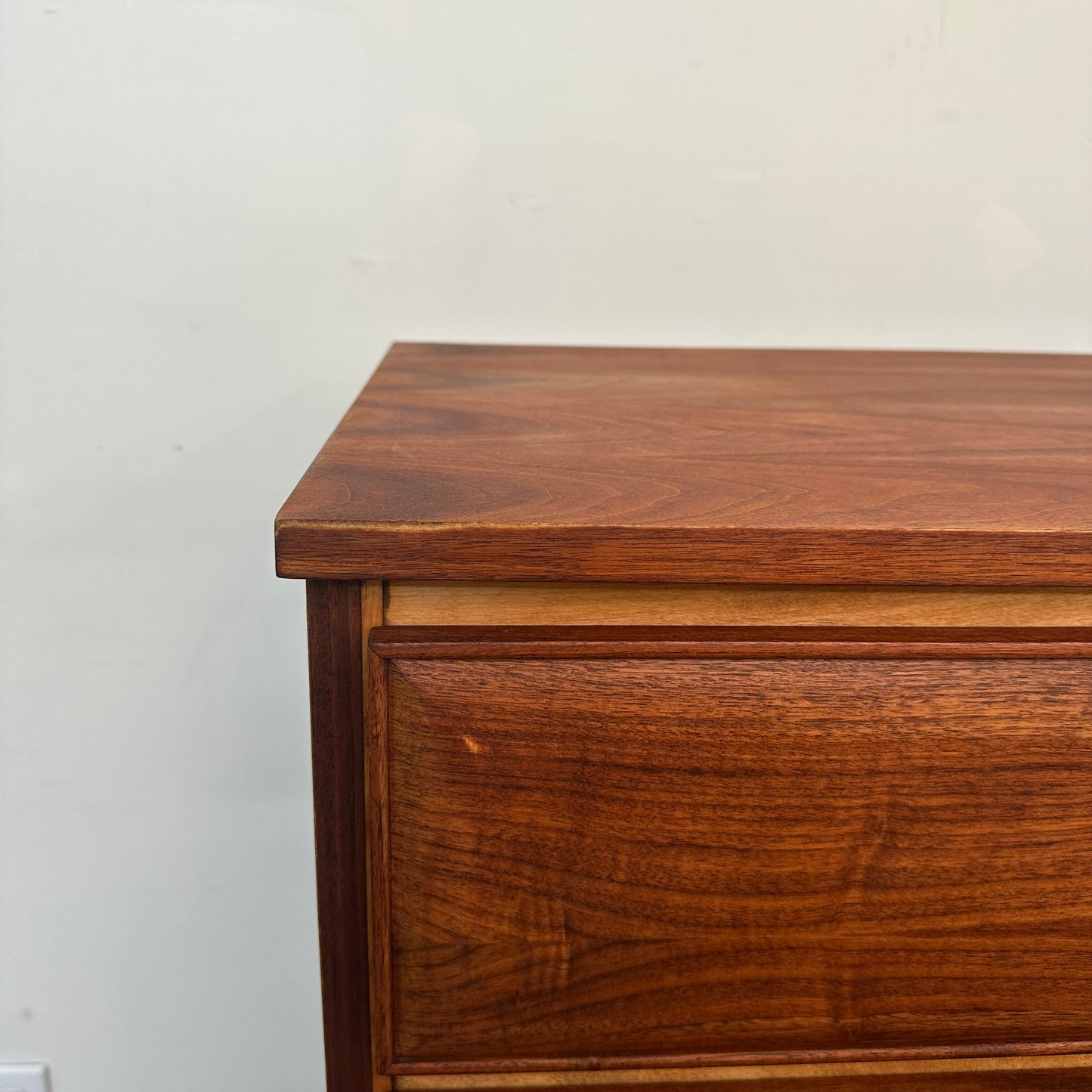 Vintage Walnut Five Drawers Highboy Dresser