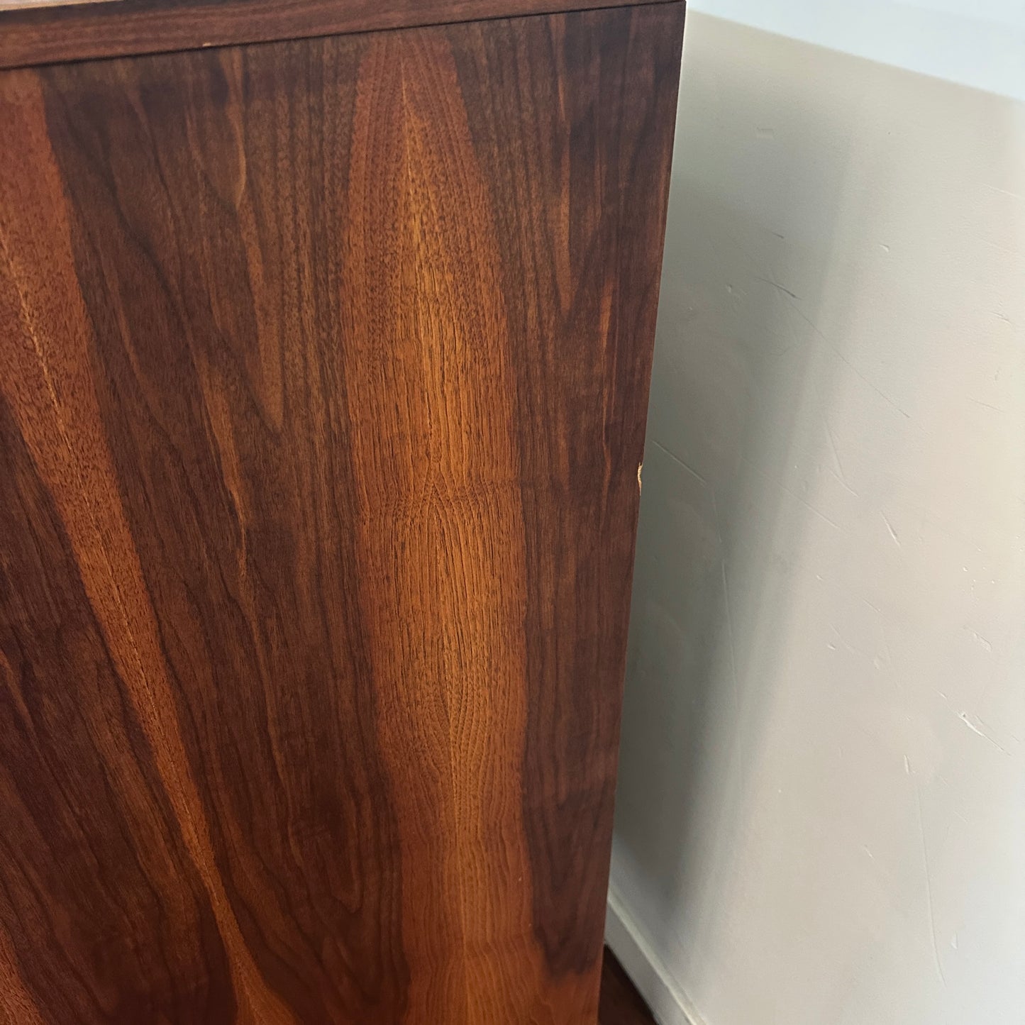 Vintage Walnut Five Drawers Highboy Dresser