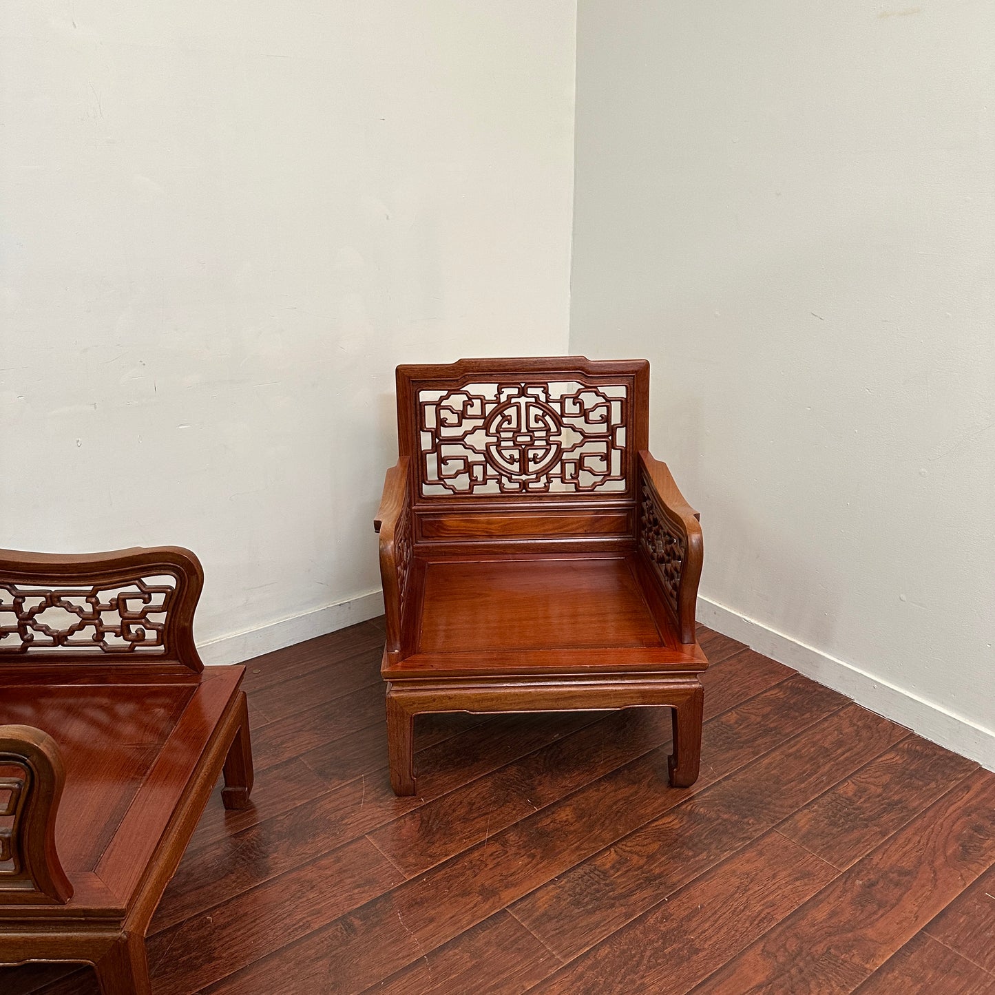 Ming Style Asian Rosewood Accent Chairs (x2)