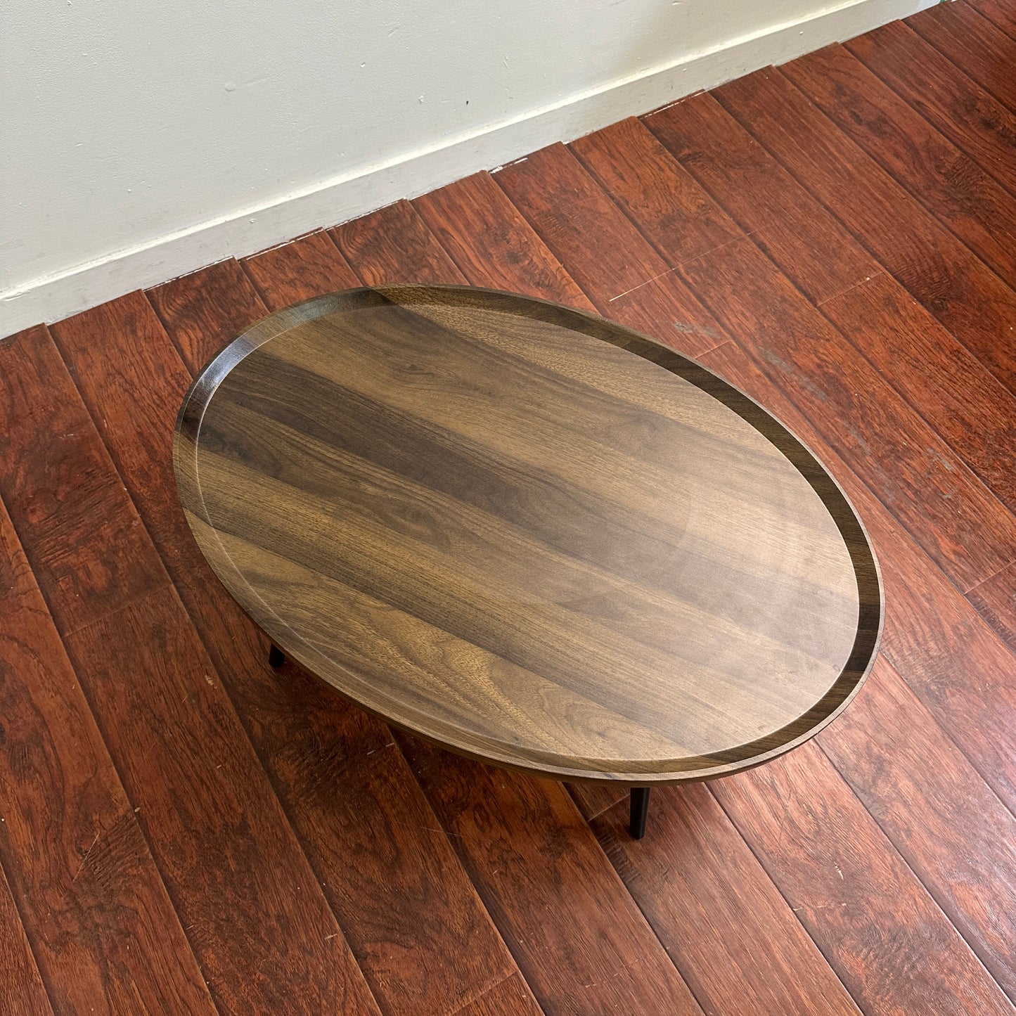Walnut-Look Oval Coffee Table