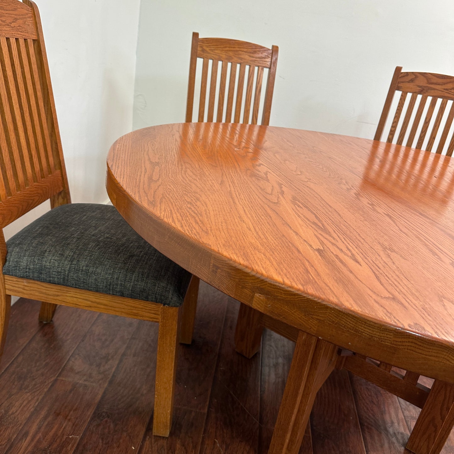 Mission Style Round Oak Dining Set