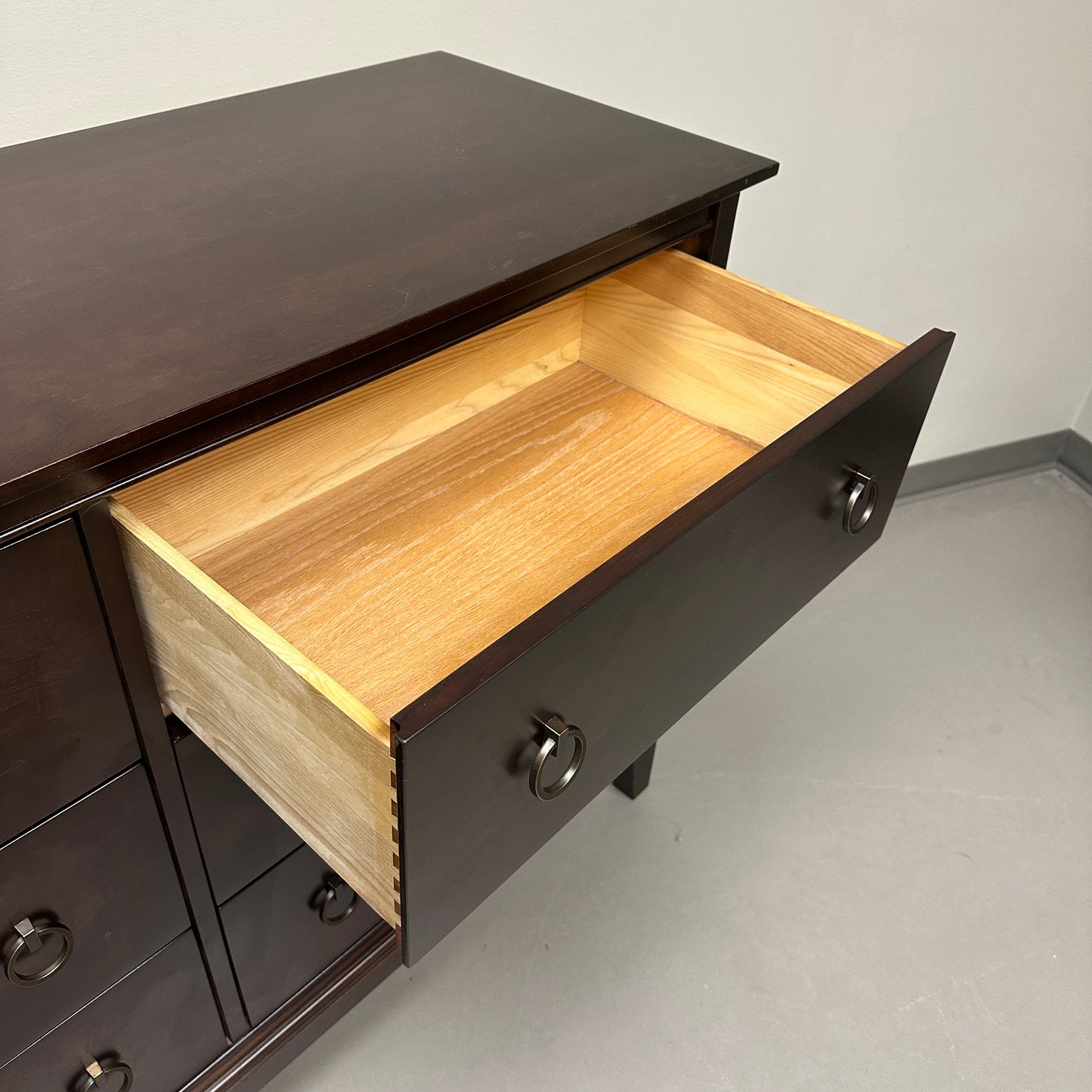 Solid Wood Dark Brown 6 Drawers Dresser