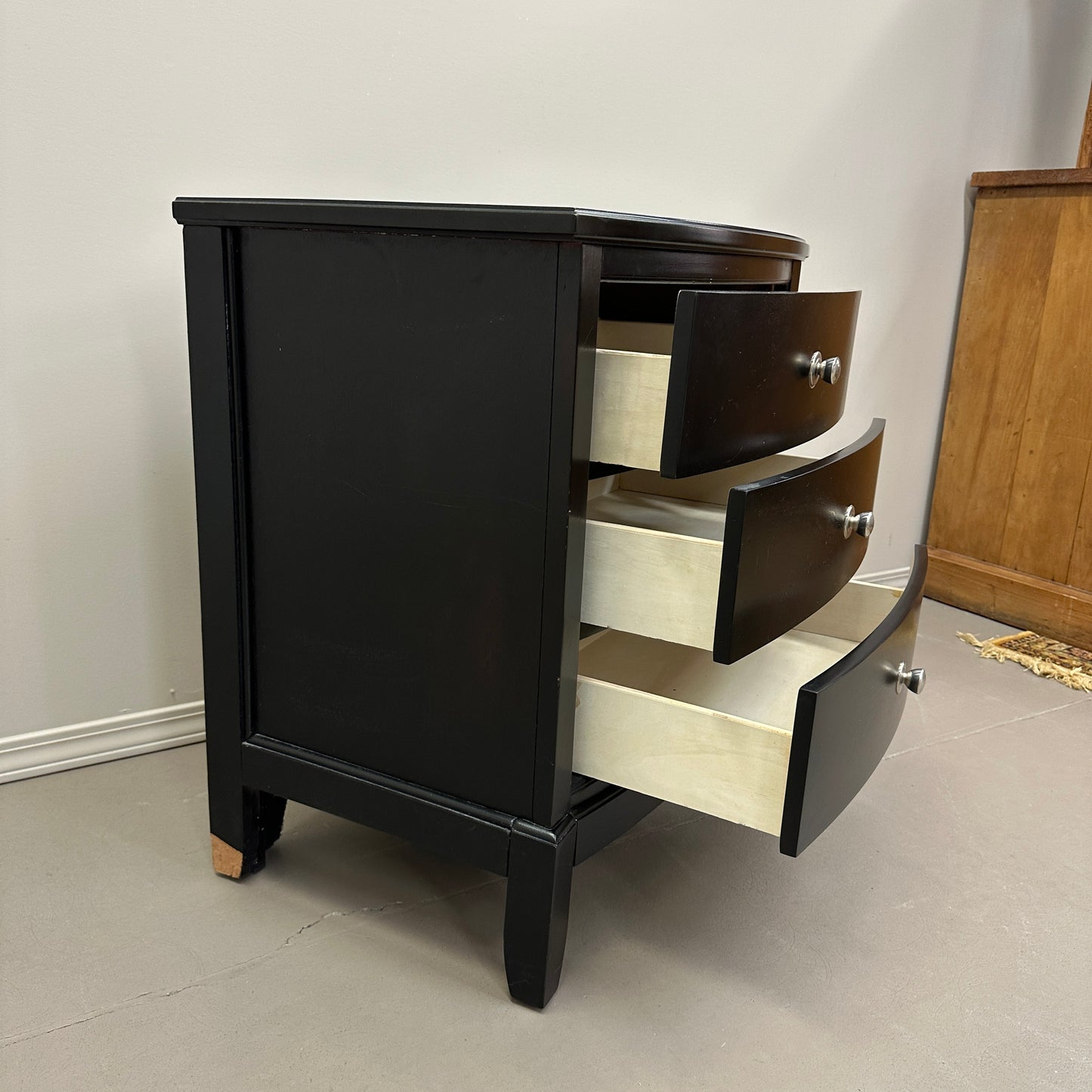 3 Drawers Dark Nightstand