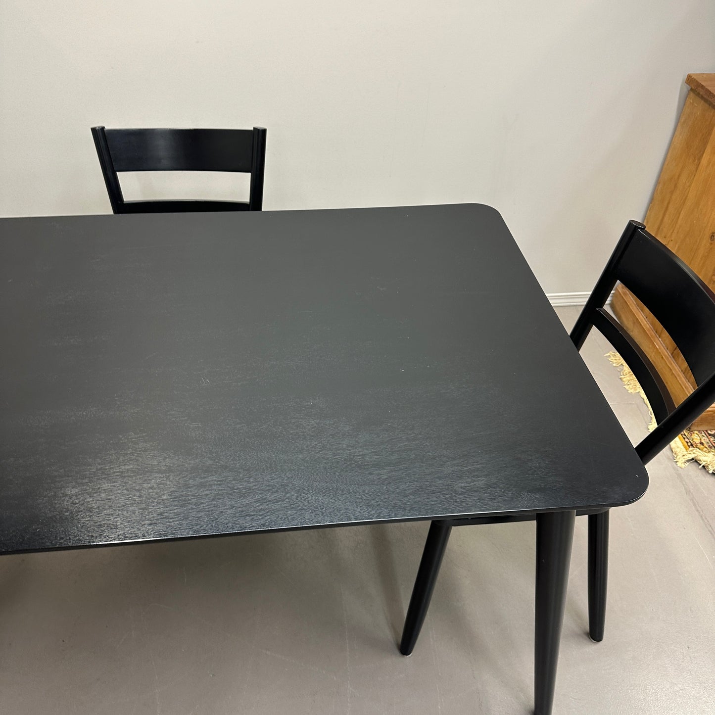 Black Solid Wood Dining Set
