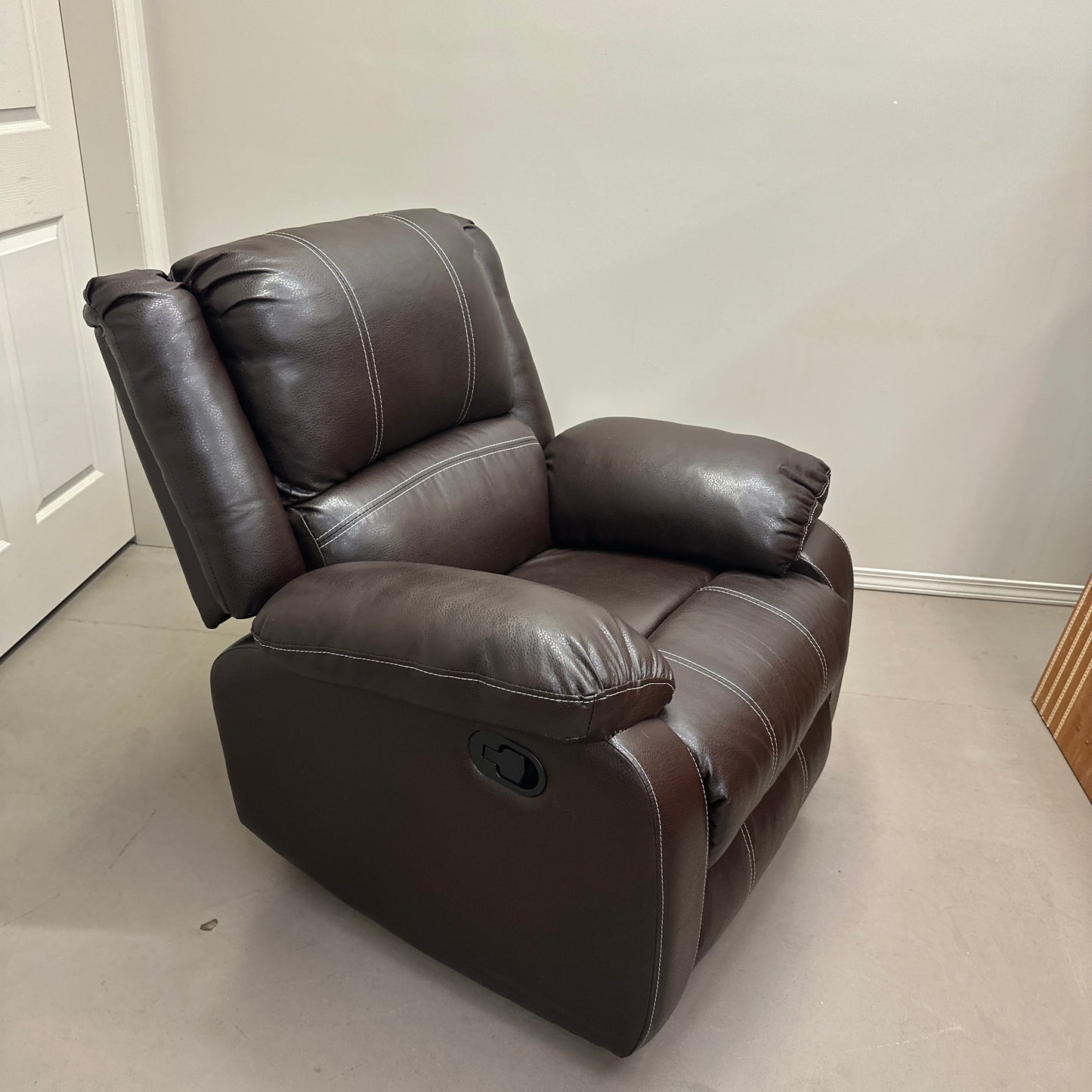 Faux Leather Brown Recliner Chair