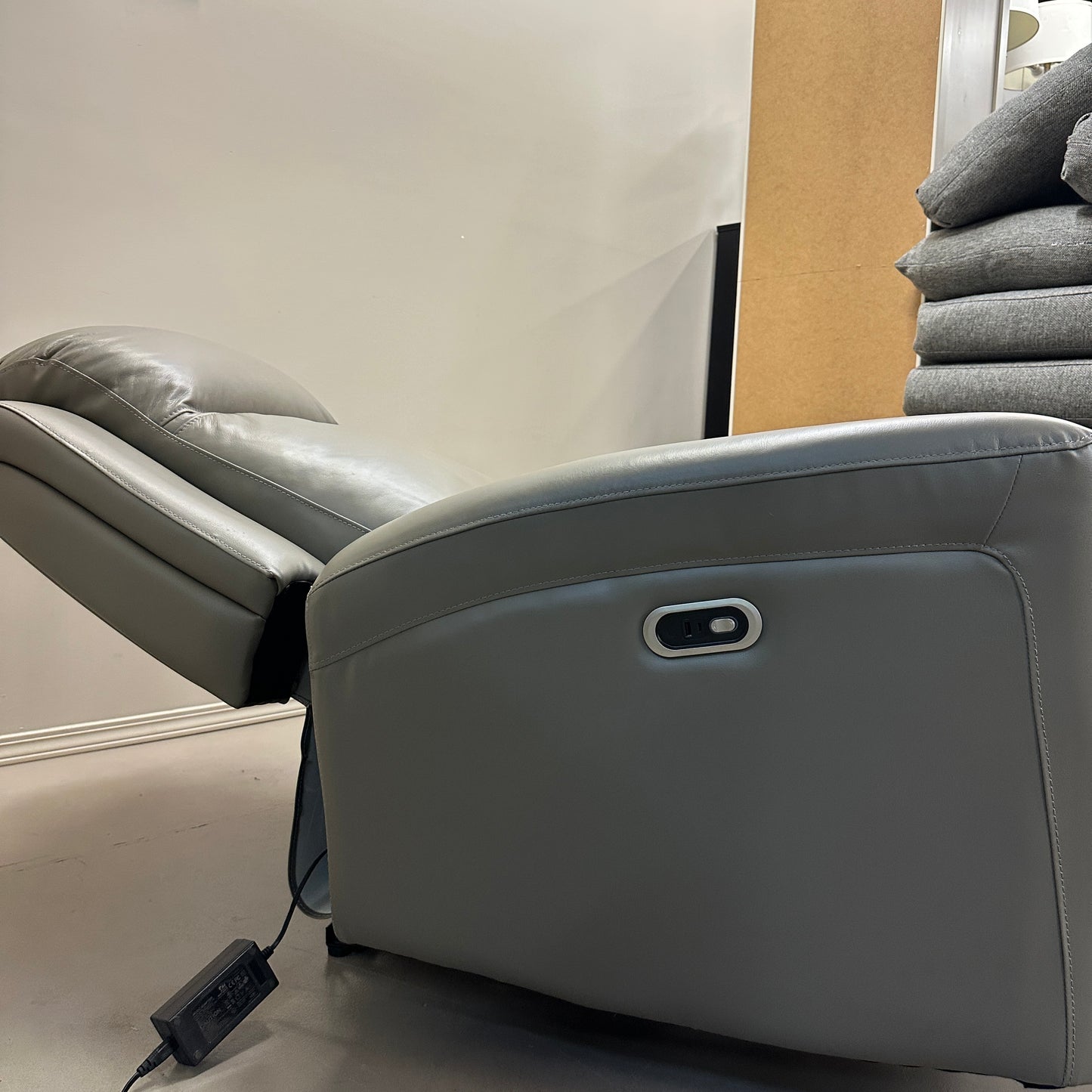 Alpine Leather Power Reclining Chair - Grey