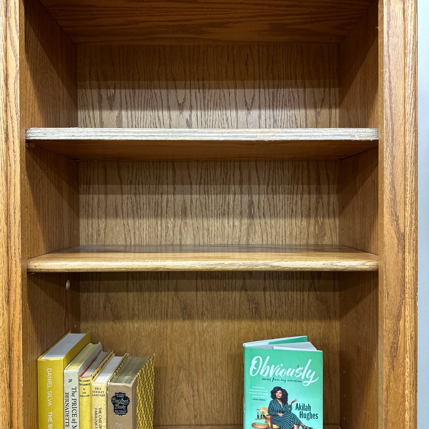 Vintage Oak Double-Bookcase