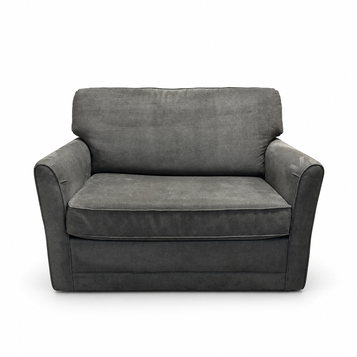 Grey Twin Sleeper Couch on white background