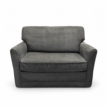 Grey Twin Sleeper Couch on white background