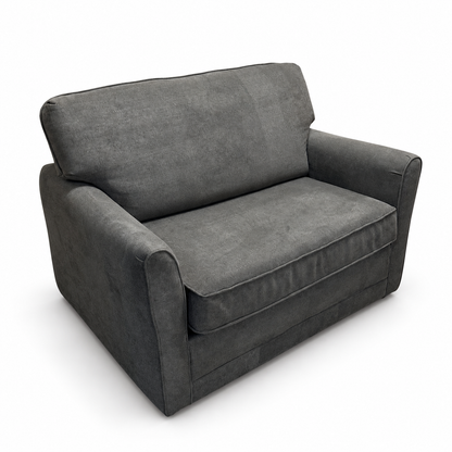Grey Twin Sleeper Couch on white background