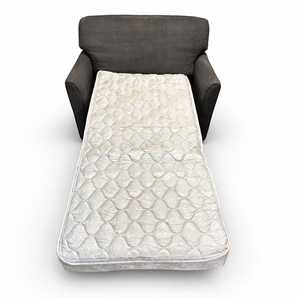 Grey Twin Sleeper Couch on white background