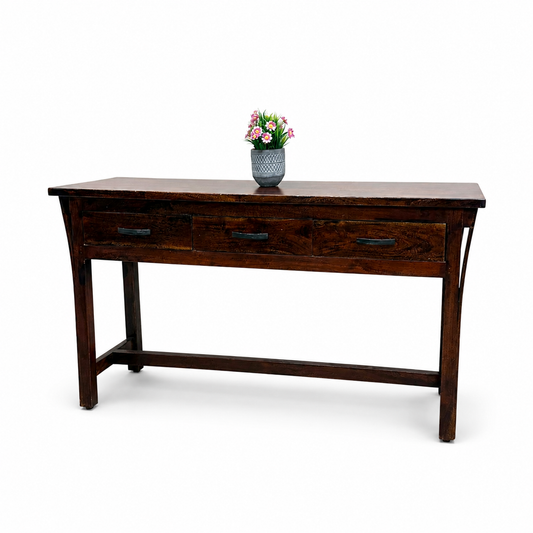 Solid Wood 3 Drawers Console Table