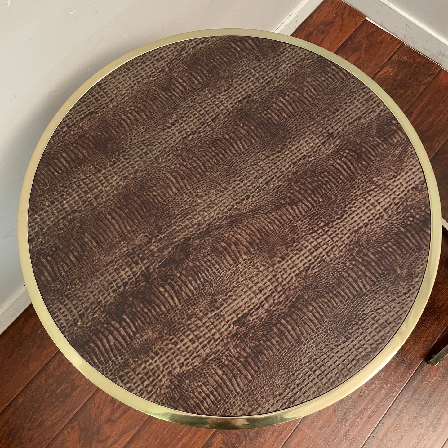 Alligator Skin Round Side Table (Pair)