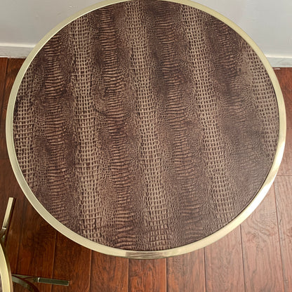 Alligator Skin Round Side Table (Pair)