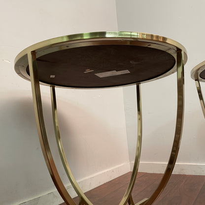 Alligator Skin Round Side Table (Pair)