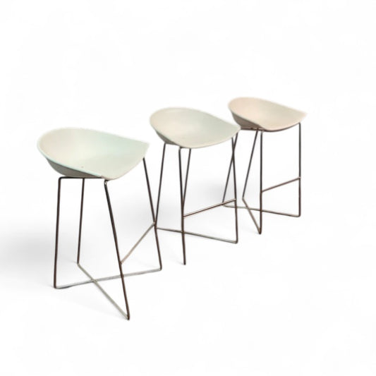 Bar-Height White Stools (x3)