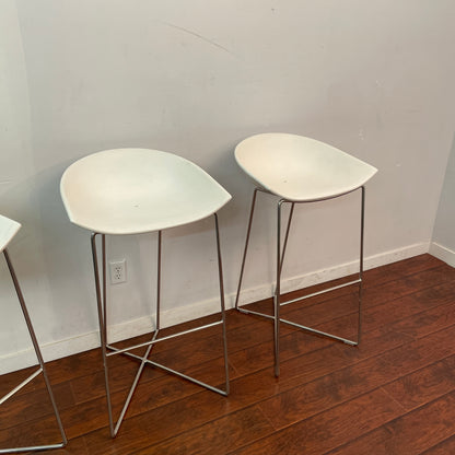 Bar-Height White Stools (x3)