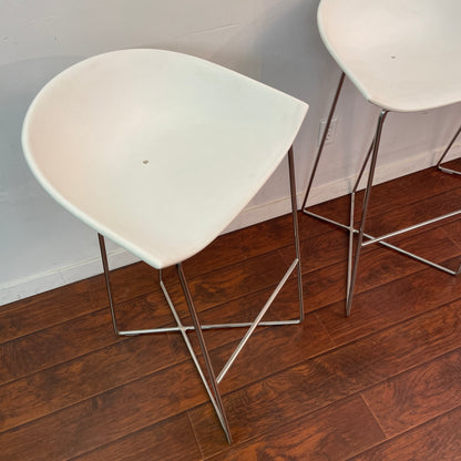 Bar-Height White Stools (x3)