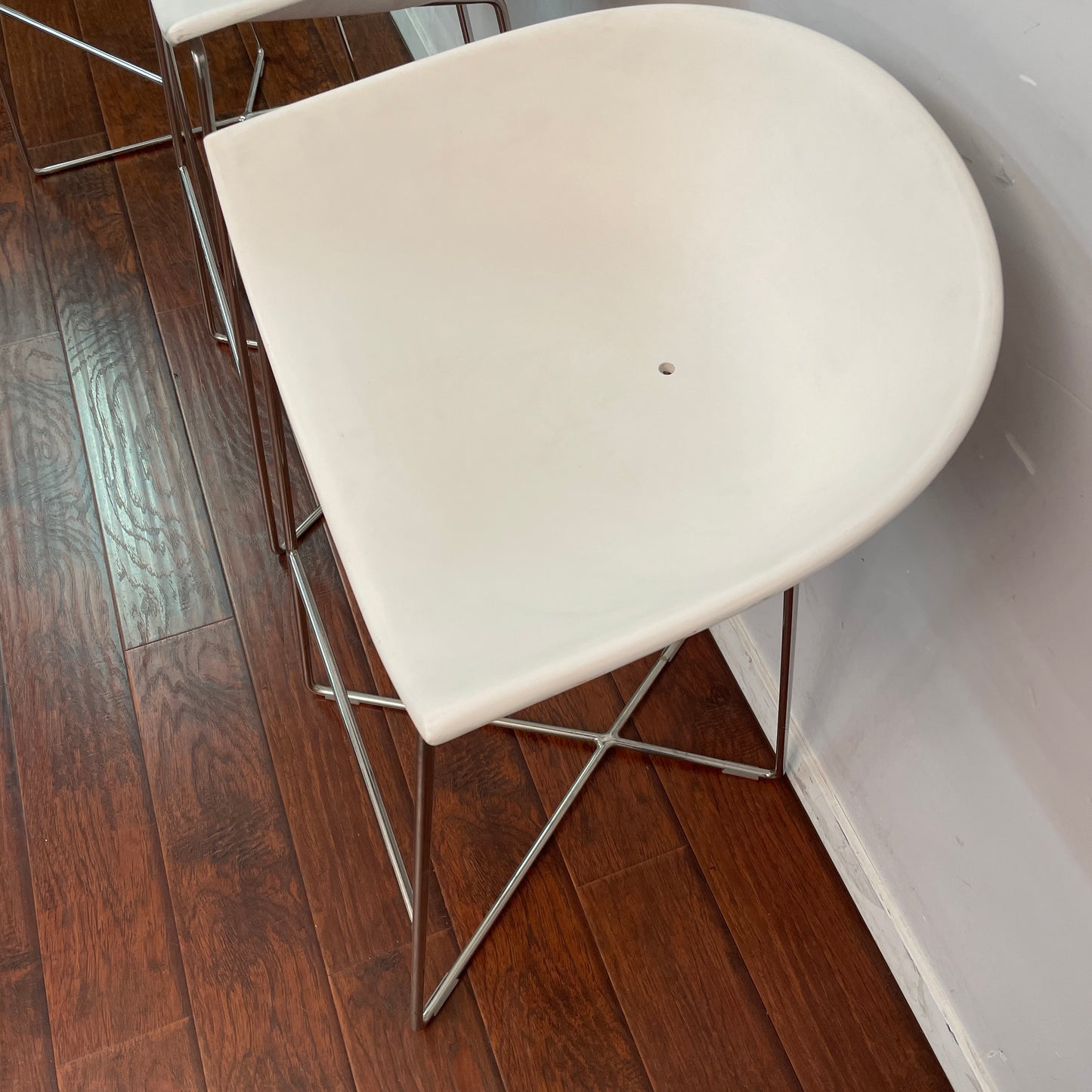 Bar-Height White Stools (x3)