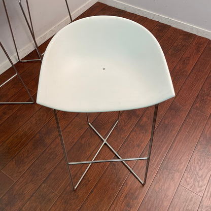 Bar-Height White Stools (x3)