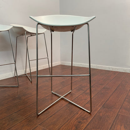 Bar-Height White Stools (x3)