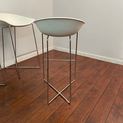 Bar-Height White Stools (x3)