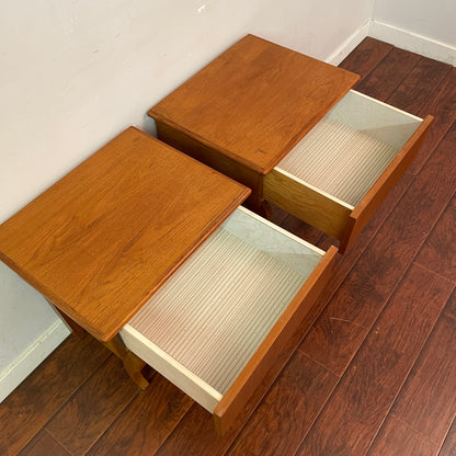 Mid-Century Modern Teak Nightstands (Pair)