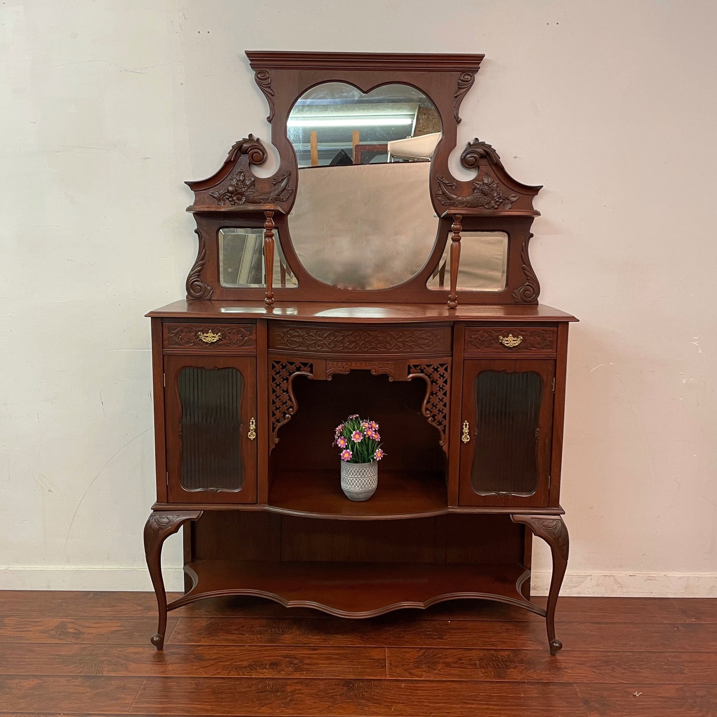 Antique Mahogany Display Cabinet