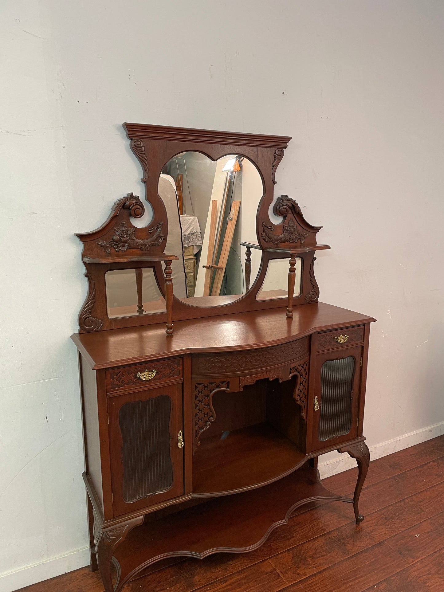 Antique Mahogany Display Cabinet