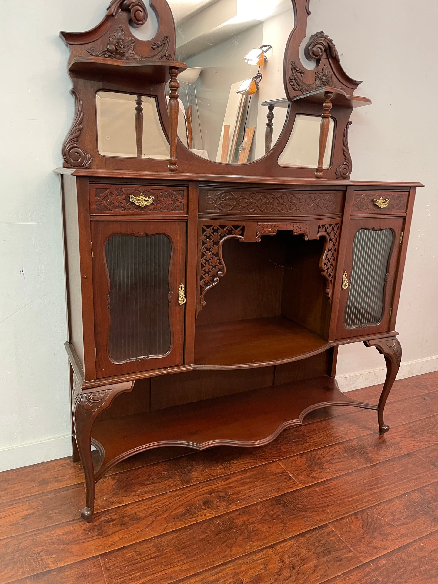 Antique Mahogany Display Cabinet