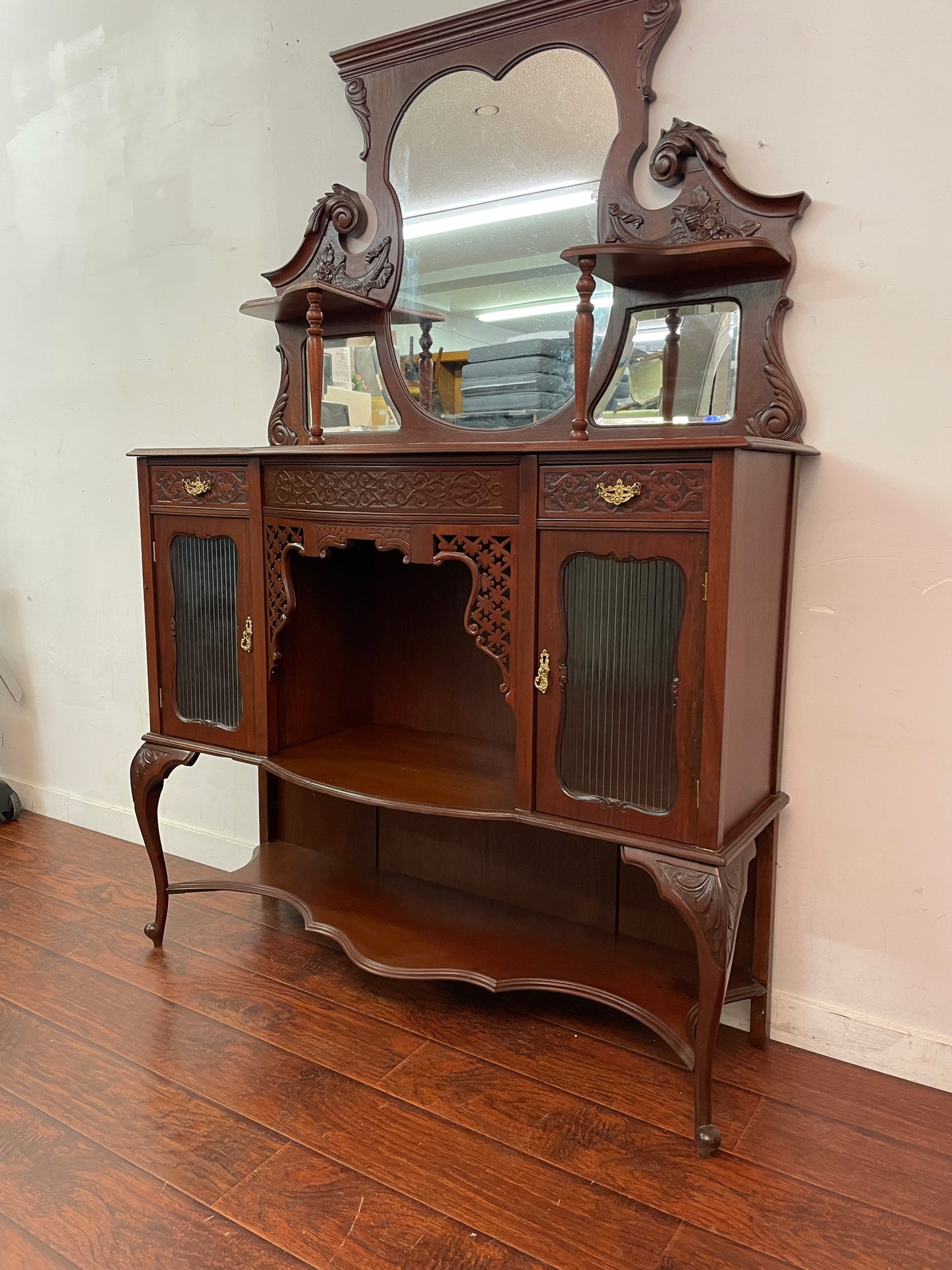 Antique Mahogany Display Cabinet