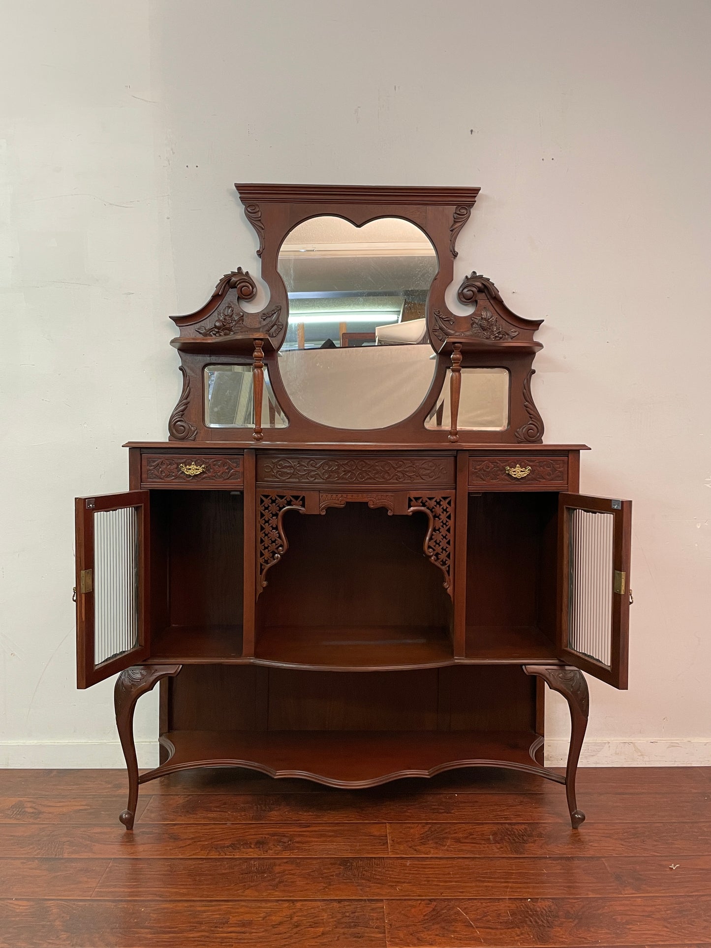 Antique Mahogany Display Cabinet