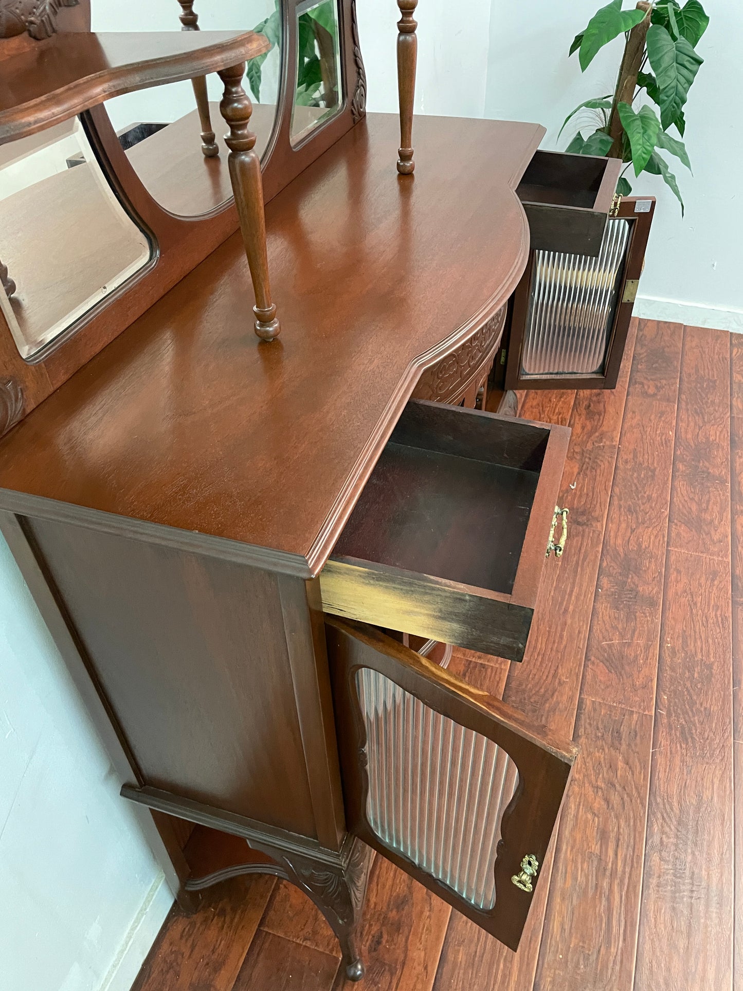 Antique Mahogany Display Cabinet