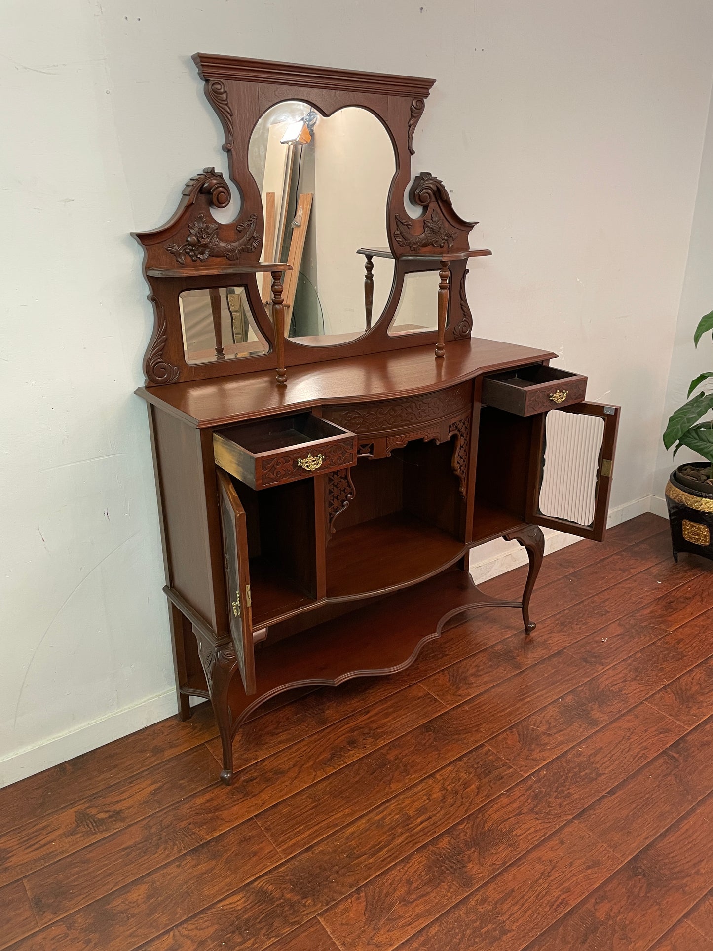 Antique Mahogany Display Cabinet