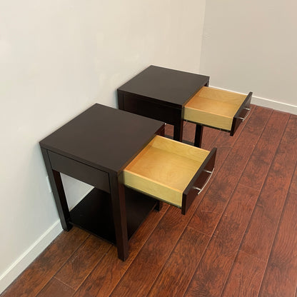 Dark Brown Canadian Nightstands (Pair)