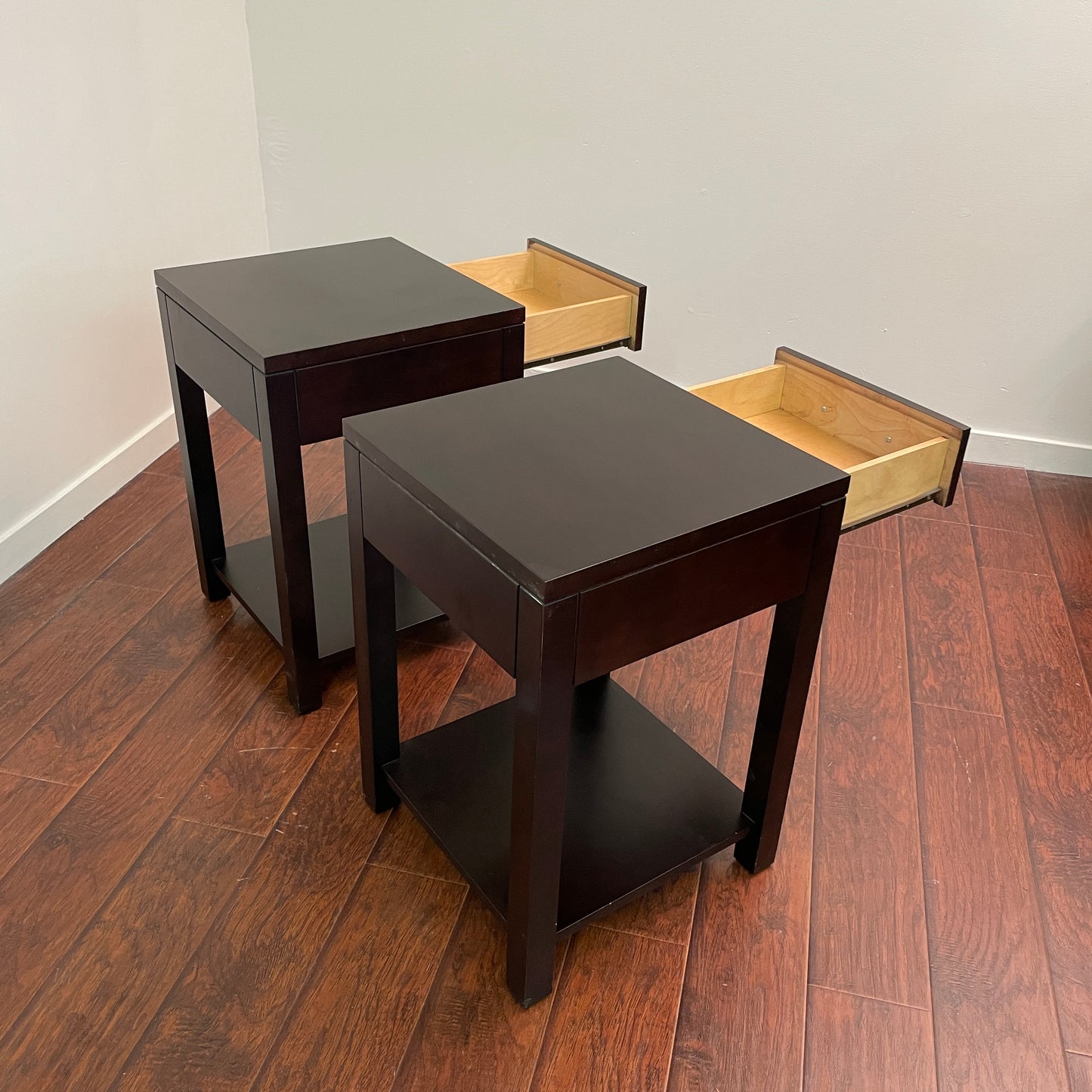 Dark Brown Canadian Nightstands (Pair)