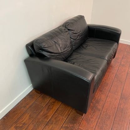 Black Leather Love Seat