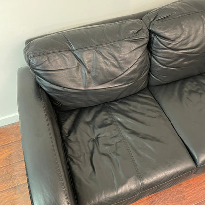 Black Leather Love Seat