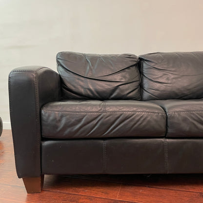 Black Leather Love Seat