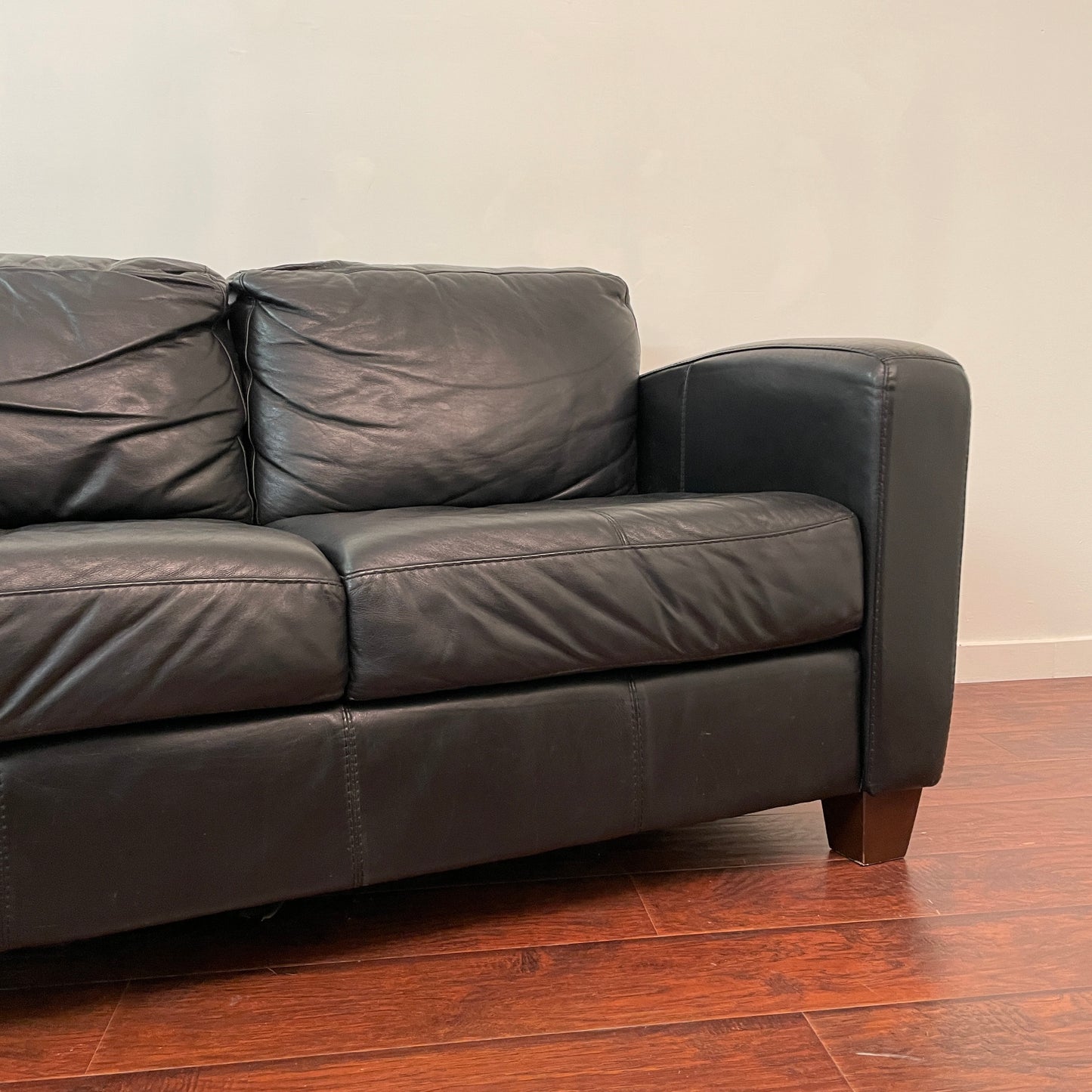 Black Leather Love Seat