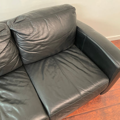 Black Leather Love Seat