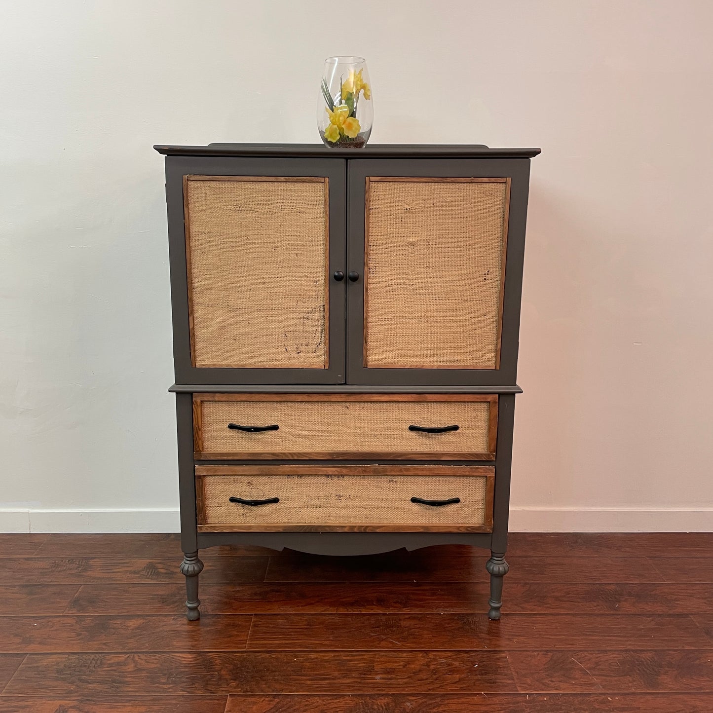 Vintage Grey Dresser Cabinet