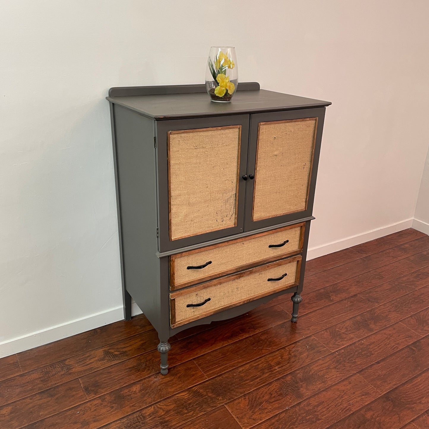 Vintage Grey Dresser Cabinet