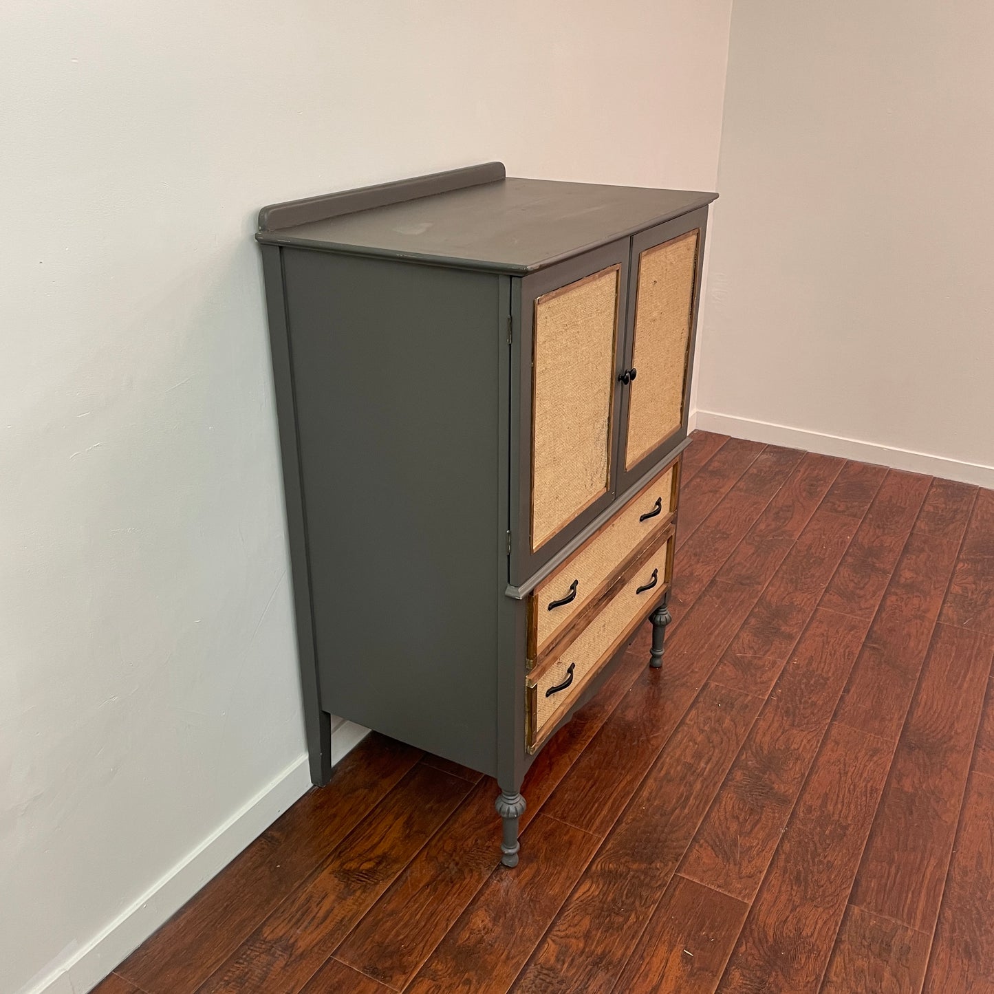 Vintage Grey Dresser Cabinet