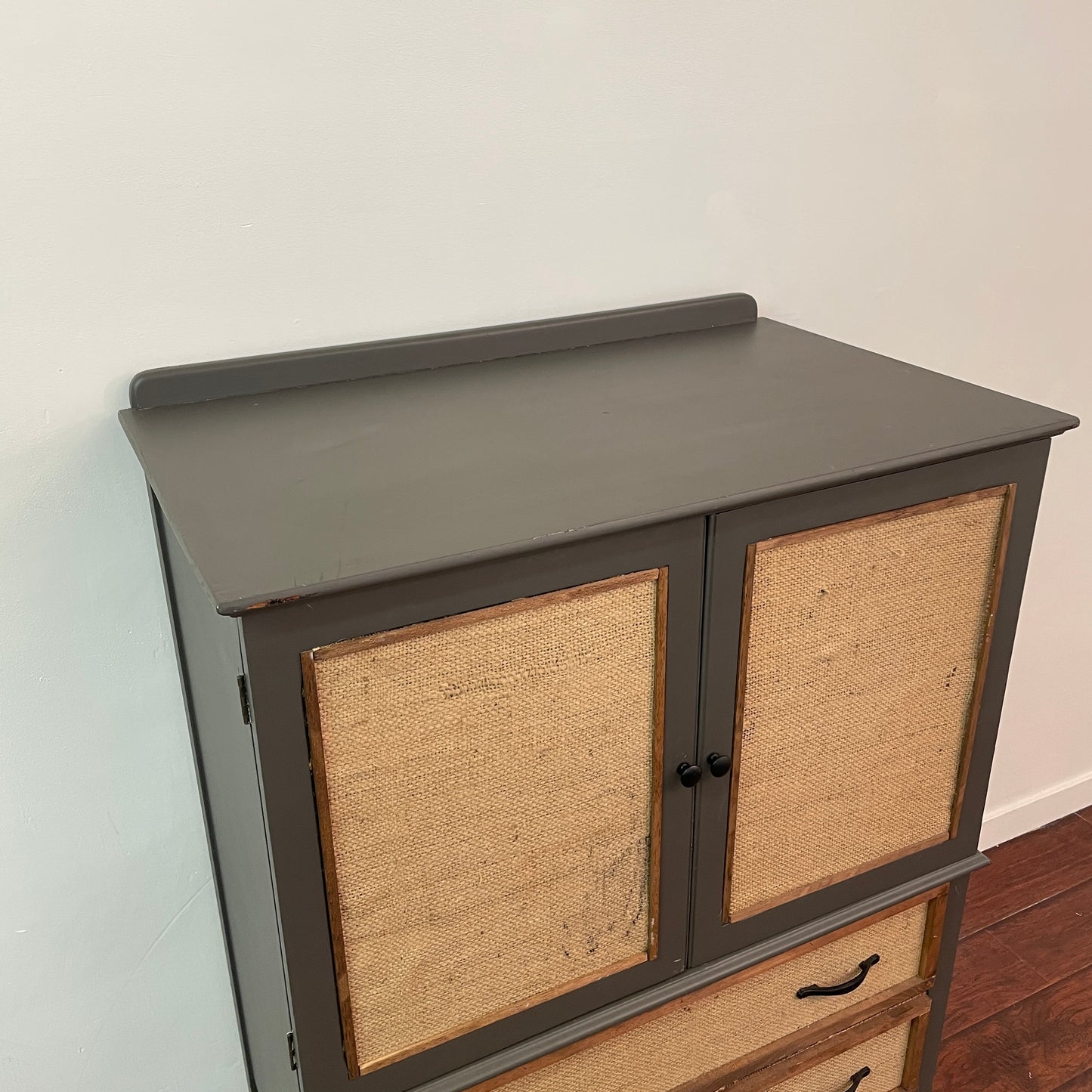 Vintage Grey Dresser Cabinet