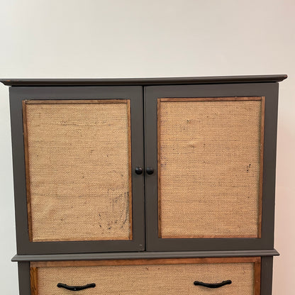 Vintage Grey Dresser Cabinet