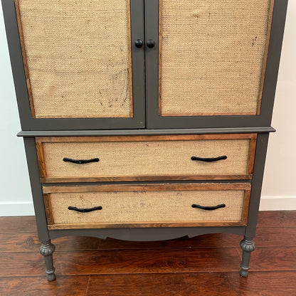 Vintage Grey Dresser Cabinet