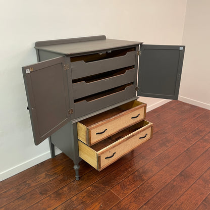 Vintage Grey Dresser Cabinet