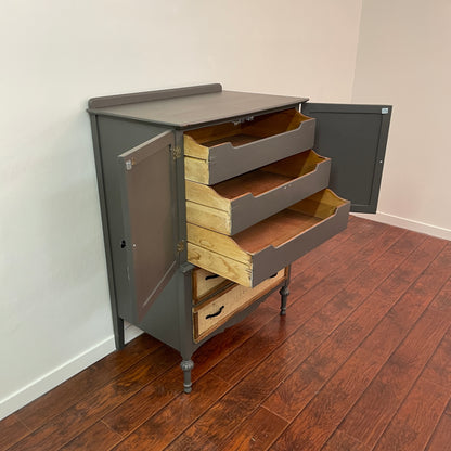 Vintage Grey Dresser Cabinet