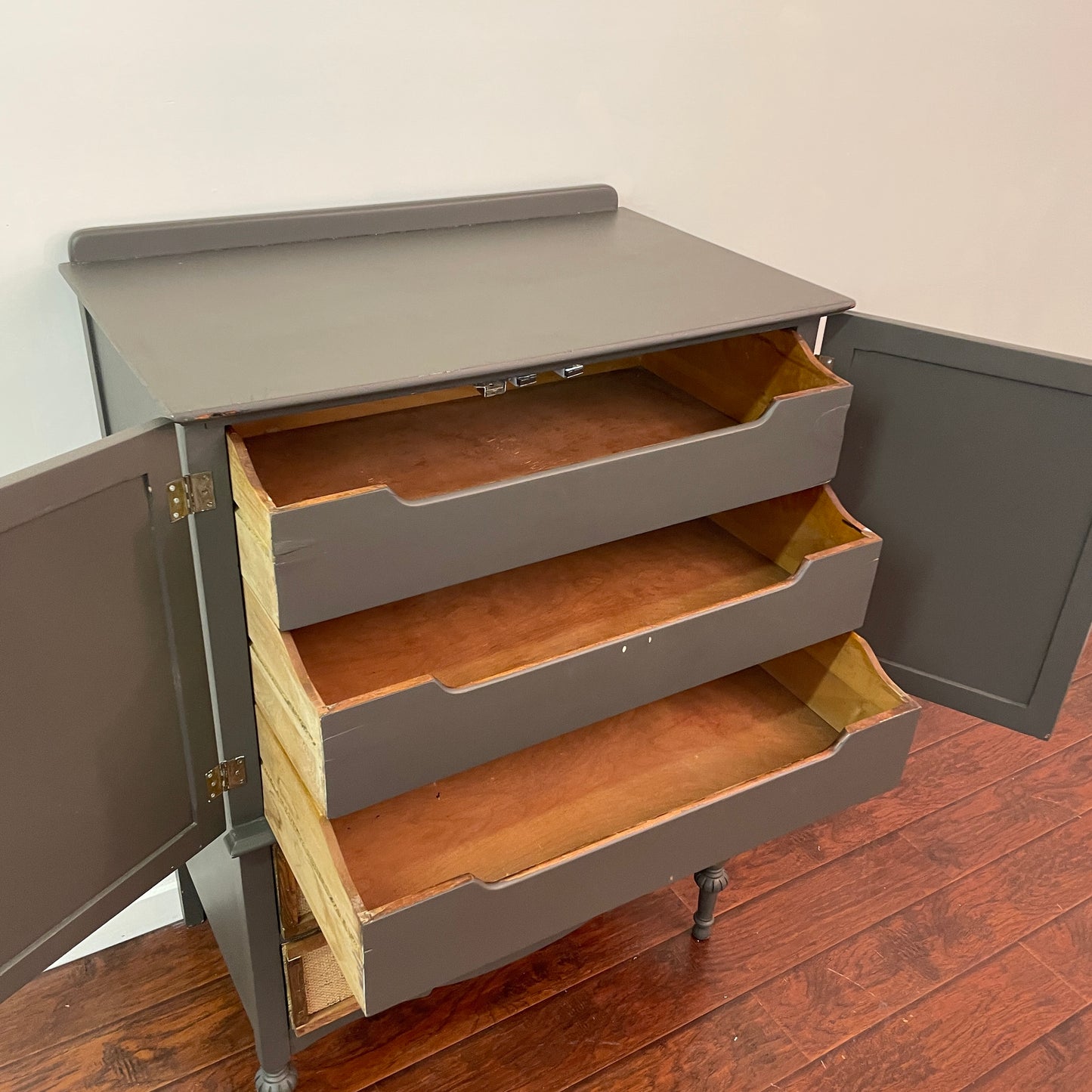 Vintage Grey Dresser Cabinet